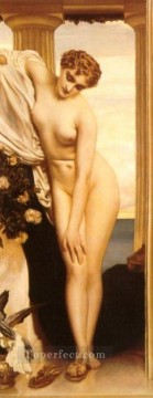 フレデリック・レイトン卿 Painting - 入浴のために服を脱ぐヴィーナス 1866 年 アカデミズム フレデリック・レイトン